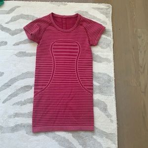 Striped red lulu top